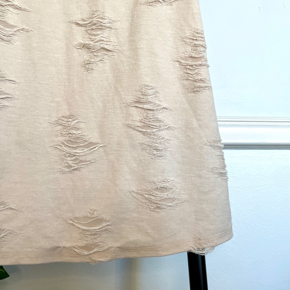 Rachel Roy Distressed Dress, Sleeveless, Khaki/Cream, Size Small - Picture 7 of 16
